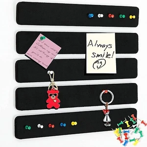 5 Pk Felt Pin Bulletin Board Bar Strips Self-Adhesive for Wall W 35 Push Pins - Picture 1 of 12