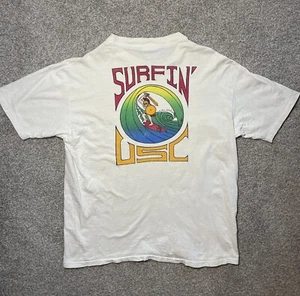 vintage usc trojans hanes beefy t-Shirt Surfin UCS Single Stitch Made In USA - Picture 1 of 11