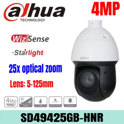 Cámara PTZ SMD 4.0 Dahua SD49425GB-HNR ZOOM 25X Starlight IR IP Wizsense