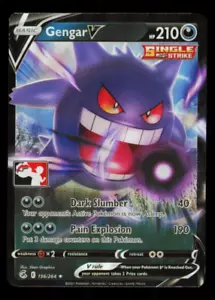 Pokemon Card Gengar V 156/264 Prize Pack Series One 1 Promo Holo casi nuevo 2021 - Imagen 1 de 2