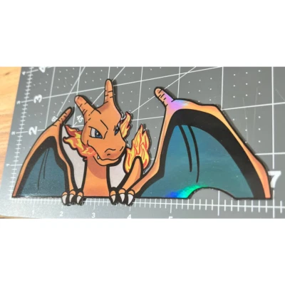 Charizard | Pokemon | Pegatina de vinilo | Calcomanía de vinilo | Calcomanía holográfica | Foto 1 de 3