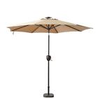 Haut-parleur Bluetooth rayon soleil 9 pieds parapluie éclairé par le soleil bouton-poussoir aluminium marron