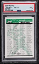 2004 Topps Checklists Series 2 Checklist (Green 368-712) #2-1.2 PSA 9 MINT