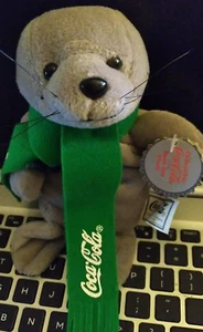 VTG Plush 1998 COCA-COLA Bean Bag SEAL With Green Scarf & Coke Bottle NOS - Picture 1 of 7