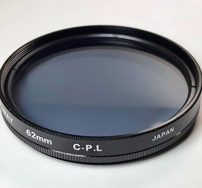 62mm Circular Polarizer CPL Glass Lens Filter Japan P-CL 62 mm Quantaray E-62 - Image 1 of 4
