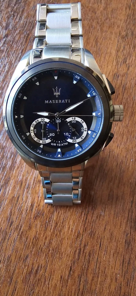 montre homme maserati traguardo 45mm bleu etat neuf - Photo 1/3