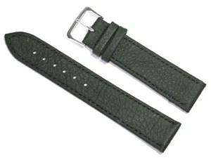 BLACK GENUINE LEATHER 20MM WATCH STRAP WITH FREE PINS AND FREE POST - Picture 1 of 4
