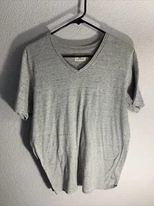 Ag Adriano Goldschmied Shirt Men's Gray Patch Logo V-Neck Short Sleeve Adult L - Picture 1 of 5