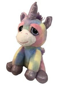 Russ Li'l Peepers Nova The Unicorn Plush Stuffed Animal Pastel Tie Dye Rainbow  - Picture 1 of 8