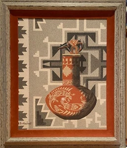 Beauty in One, 1987 Navajo Sand Painting by Eugene Joe Baatsoslanii - Picture 1 of 6