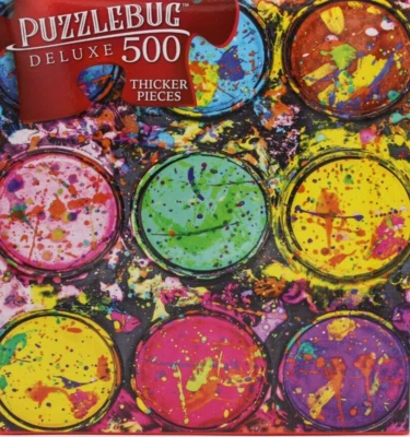 500 Pieces Jigsaw Puzzle Watercolor Paint Splash Puzzlebug 20X12 - Image 1 of 3
