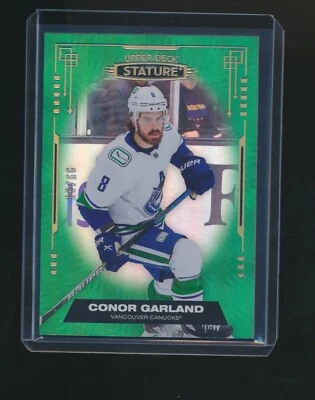 CONOR GARLAND 2021-22 UPPER DECK STATURE GREEN PHOTO VARAIANT PARALLEL 16/65 - Image 1 of 2