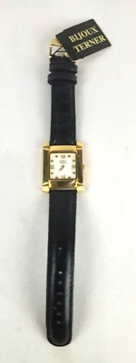 New Bijoux Terner Ladies Quartz Watch Black Genuine Leather Band - New Battery - Image 1 of 4