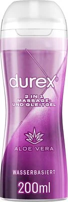 Durex 2in1 Massage und Gleitgel Aloe Vera für Körper Intim 200ml - Bild 1 von 4