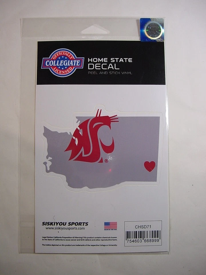NEW - SISKIYOU SPORT HOME STATE DECAL - WASHINGTON STATE COUGARS - Image 1 of 2