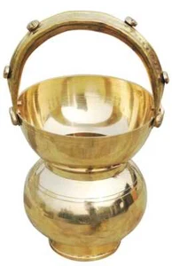 Brass Ganga Jal Pot Holy Water Patra Kamandal Religious 1.4 Ltr - 5.7*5.7*10.5" - Picture 1 of 5