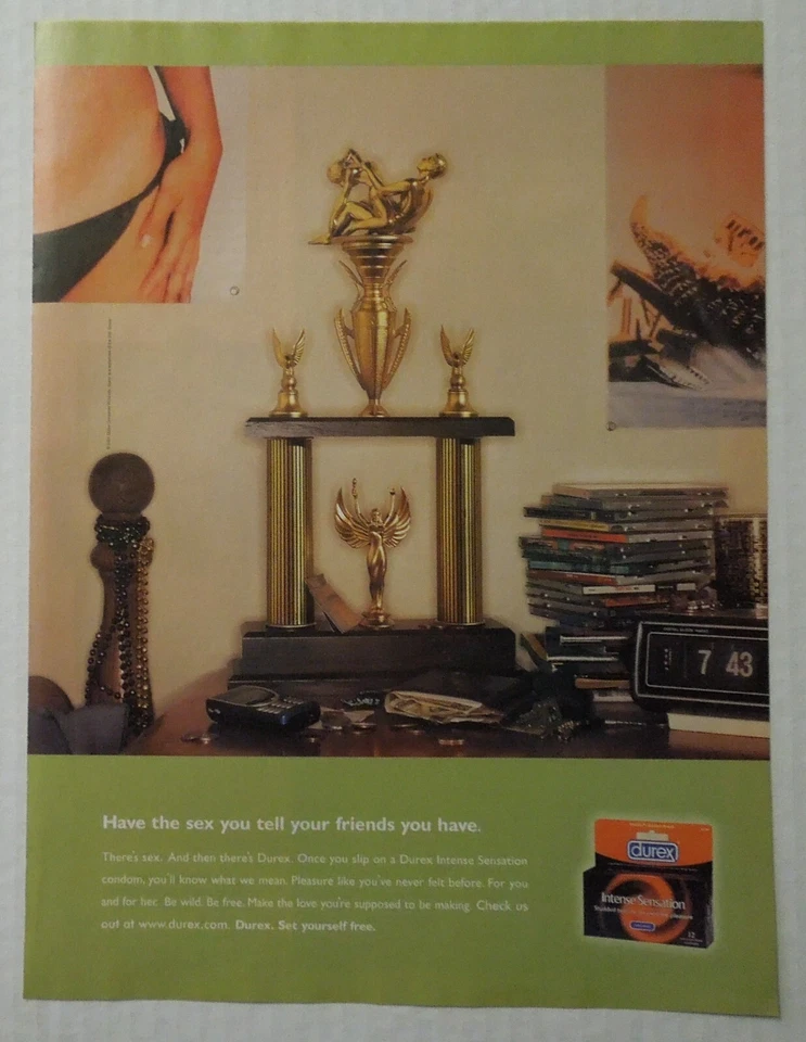 Anuncio de revista condones Durex Intense Sensation 2002 - Estatua premio sexual - Imagen 1 de 1