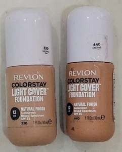 2 Revlon Colorstay Light Cover Foundation Natural Finish 330 TAN 440 CARAMEL 1OZ - Picture 1 of 2