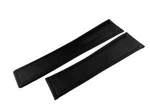 Correa de cuero genuino negro/amarillo de 22 mm para reloj Tag Heuer cierre de hebilla + pasadores - Imagen 1 de 13