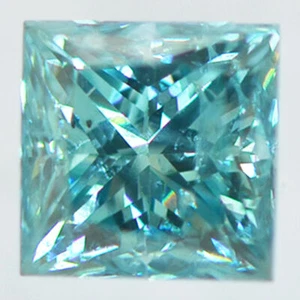 Princess Shape Diamond Fancy Blue Loose 0.50 Carat Enhanced I1 IGI Certificate - Picture 1 of 6