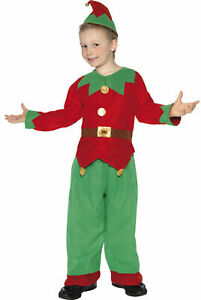 Boys Girls Childrens Kids Elf Pixie Christmas Fancy Dress Costume Outfit 4-12