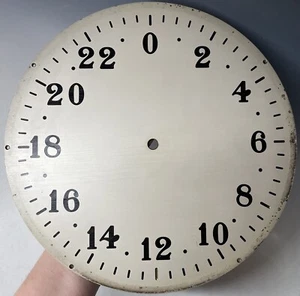 LARGE 10.5" Antique Vintage Enamel Brass Military Time Navy Nautical Clock Face - Picture 1 of 11