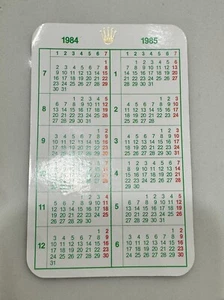 Authentic Rolex Calendar Card 1984-1985 Day-Date Submariner GMT Datejust Vintag - Picture 1 of 3