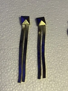Silver Plated Vertical Solid square Dangle Earrings with stud backs - Picture 1 of 3