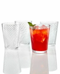 Martha Stewart Rock/Weingläser Winter weiß klare Streifen - 13,19 oz - 4er Set - Bild 1 von 4