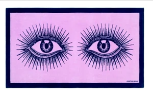 "Toalla de playa estampada Jonathan Adler Eyes 40"" x 70"" color púrpura nueva" - Imagen 1 de 3