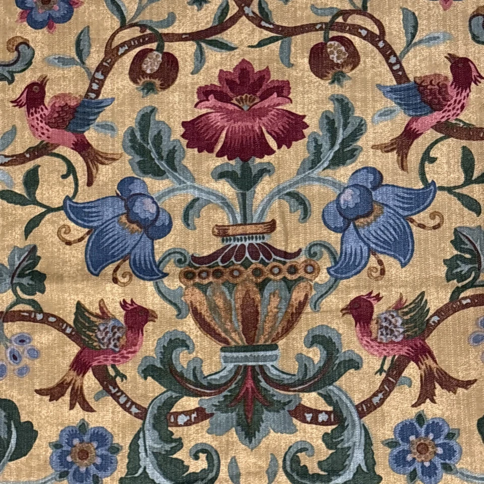 Zoffany Pompadour 1996 年英国丝网印刷 1.5 码以上罕见窗帘织物 — 第 1/4 张图片