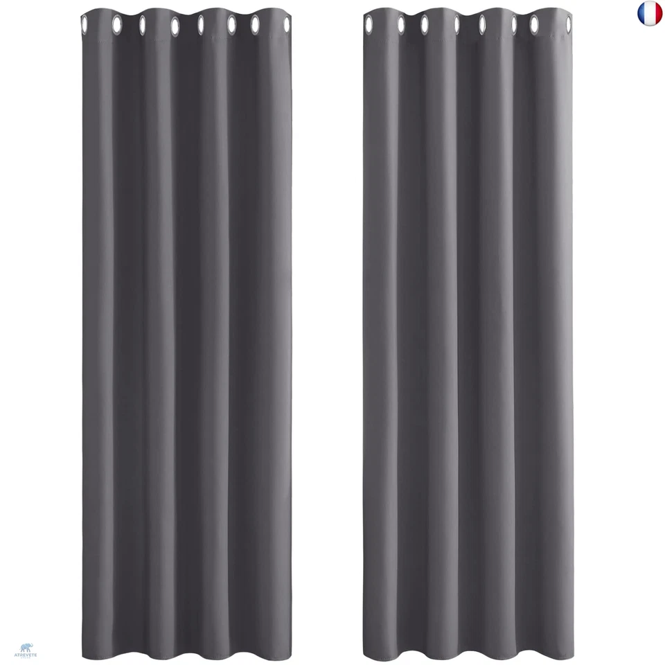 PONY DANCE Rideau Occultant - Lot de 2 Rideau Thermique Isolant Anti Chaleur - Photo 1/4