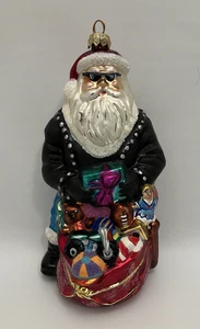 Occhiali da sole Harley Davidson Biker Babbo Natale 7" vetro ornamento pelle giacca Natale - Foto 1 di 8