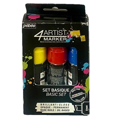 Pebeo 4Artist Oil Based Paint Markers, Assorted Set of 3X8 MM - Image 1 of 4