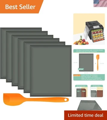 Folhas desidratadoras de silicone bandejas antiaderentes de couro de frutas para desidratador 6 peças - Imagem 1 de 4