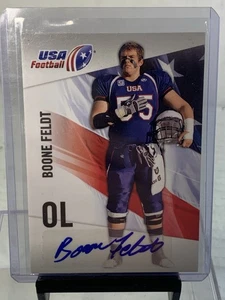 2012 Boone Feldt USA Football Upper Deck RC Auto Signature - Bild 1 von 2