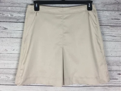 Belle Women’s Beige Athletic Tennis Golf Back Zip Skirt Skort Size 8 Shorts - Image 1 of 4
