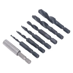 Combination Drill Tap Set 3 in 1 High Speed Steel for Cast Iron & Steel Works - Imagen 1 de 12