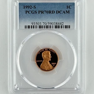 1992 S Lincoln Memorial Cent PR 70 RD DCAM PCGS Top Grade Free Shipping - Picture 1 of 8