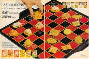 1962 NABISCO KRAFT Snack Cracker 2 Page Vintage Magazine Print Advertising - Picture 1 of 1
