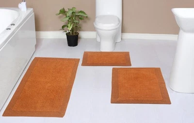 Luxury Collection 100% Reversible Cotton Bathroom Rugs Set, Washable Rug, Ext... - Image 1 of 4