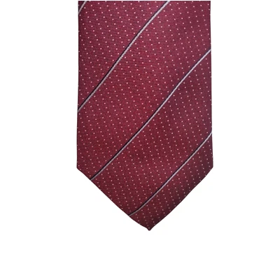 Corbata Banana Republic para hombre rayas borgoña y blancas 100 % seda resistente a las manchas Foto 1 de 4