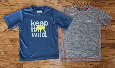 COLUMBIA, EDDIE BAUER Boys' S (7/8) Active Shirts LOT OF TWO Blue Gray - Image 1 of 4