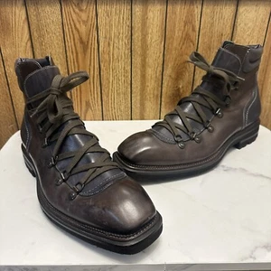 Stefano Branchini Combat Stiefeletten Braun Blau Leder US 9,5 EU 42 920 $ - Bild 1 von 16