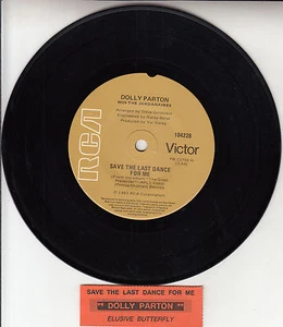 DOLLY PARTON Save The Last Dance For Me 7" 45 rpm record + juke box title strip - Picture 1 of 2