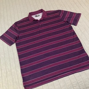 Callaway Mens Polo Shirt Golf XL Striped Purple Wicking V Breathable Opti Dri - Picture 1 of 13