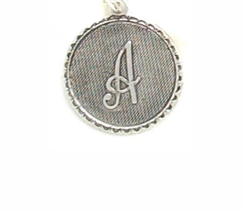 John Wind Mini Sorority Gal Bracelet Bangle Silver Coin Initial Charm Jewelry - Image 1 of 1