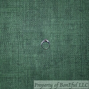 BonEFul FQ Cotton Quilt Dark Green Tone Tweed Linen Burlap Print Blender Calico - Picture 1 of 14