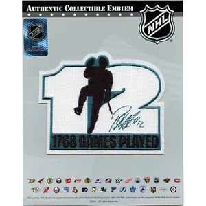 Sharks de San José Patrick Marleau 1768 Jeux Played NHL Jersey Patch - Picture 1 of 2