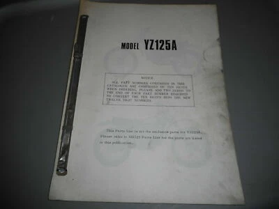 Yamaha YZ125A YZ125 A OEM Parts List Catalog Manual - Image 1 of 4